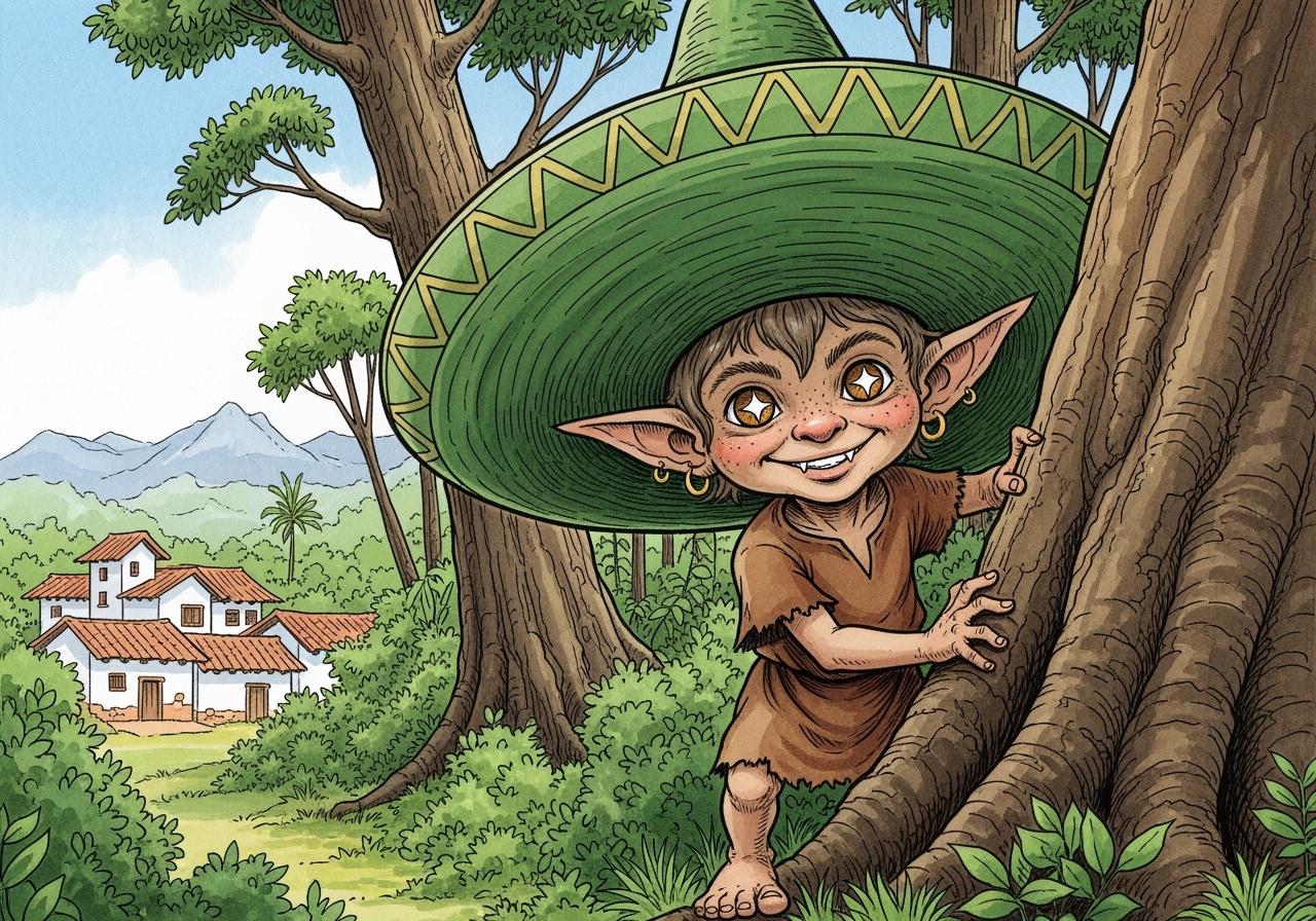 Learn Spanish with Stories #59: ¿Por qué el 'Duende' esconde los dulces en el bosque de Colombia? Una noche de juegos. [A1] episode artwork
