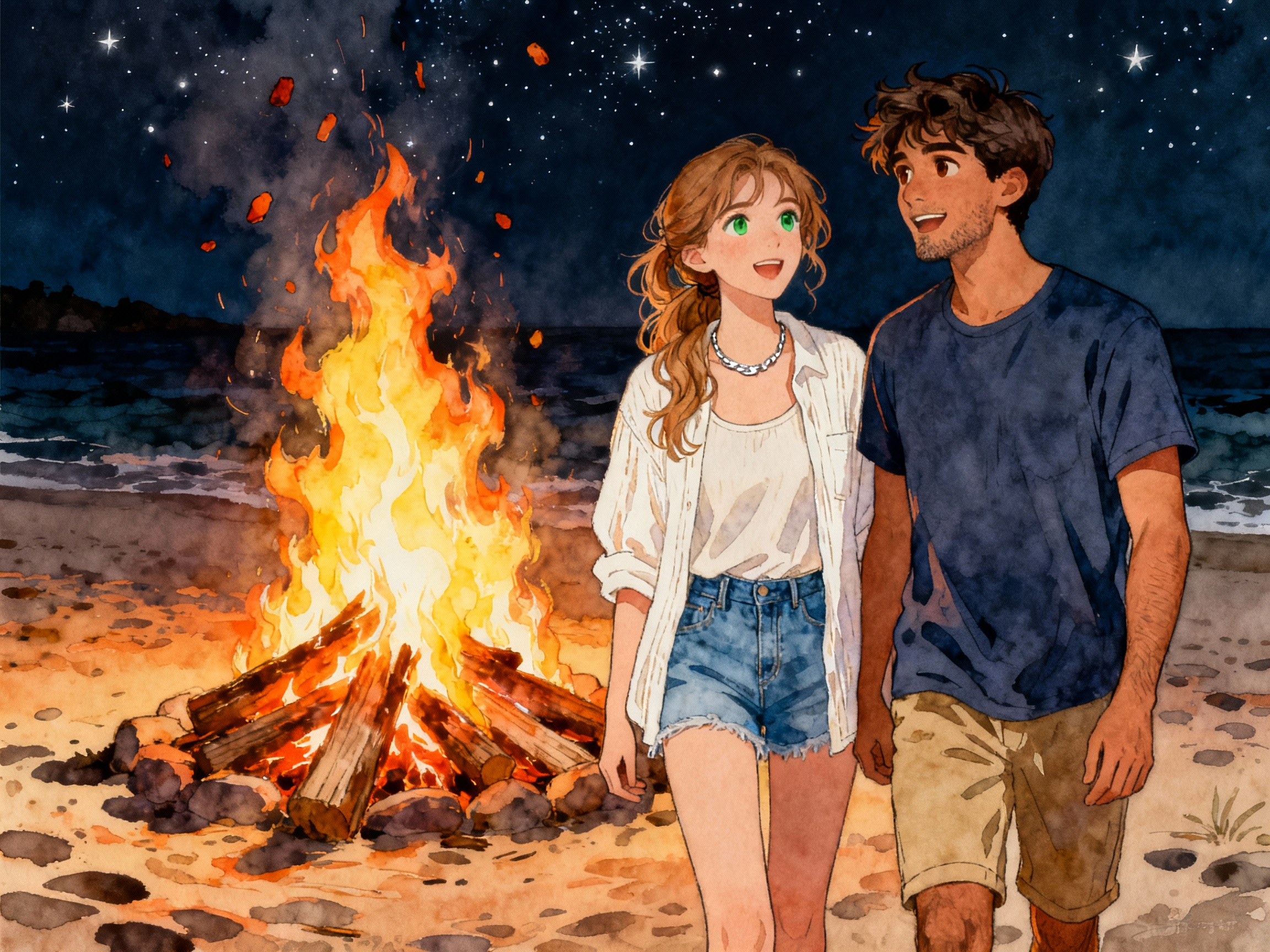 Learn Spanish with Stories #105: La Noche de San Juan: Hogueras y Deseos en la Playa [A2] episode artwork