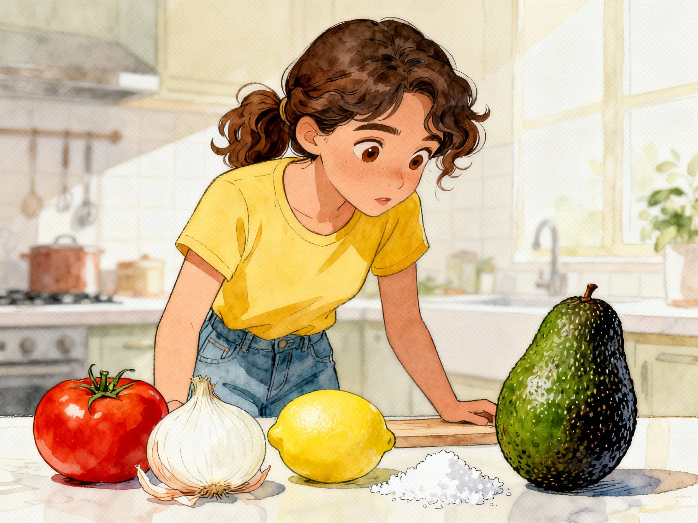 Learn Spanish with Stories #34: Mi primer intento de hacer guacamole: ¿Dónde está el aguacate perfecto? [A1] episode artwork