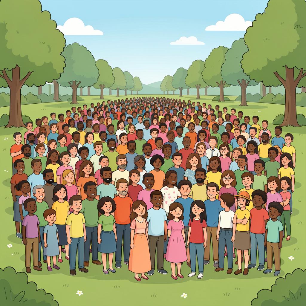 A vast crowd of people standing together in a large open square.