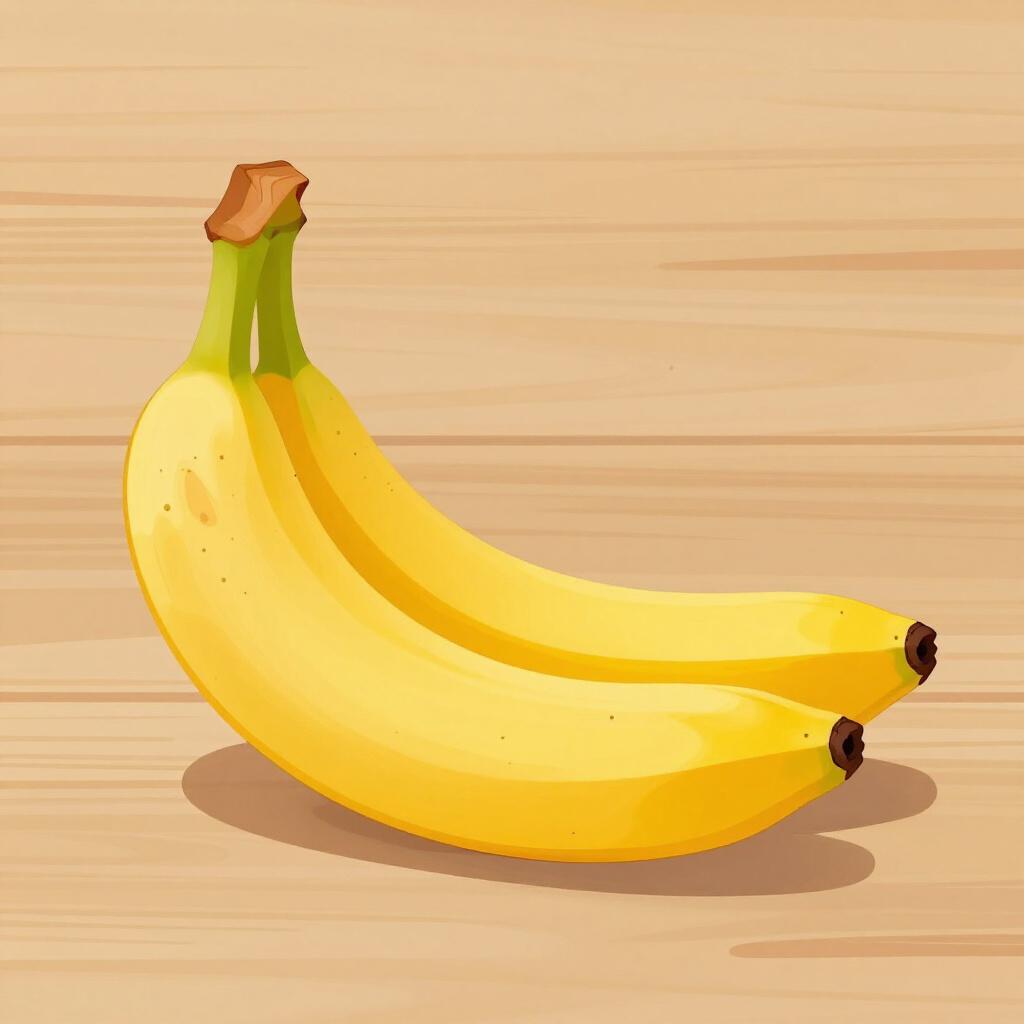 A bright yellow banana with a few brown spots, looking perfectly ripe and ready to eat.