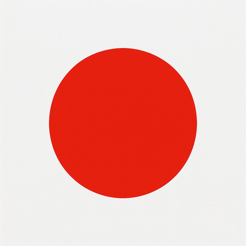 A vibrant red circle that is perfectly and completely filled with color, representing absolute completeness.