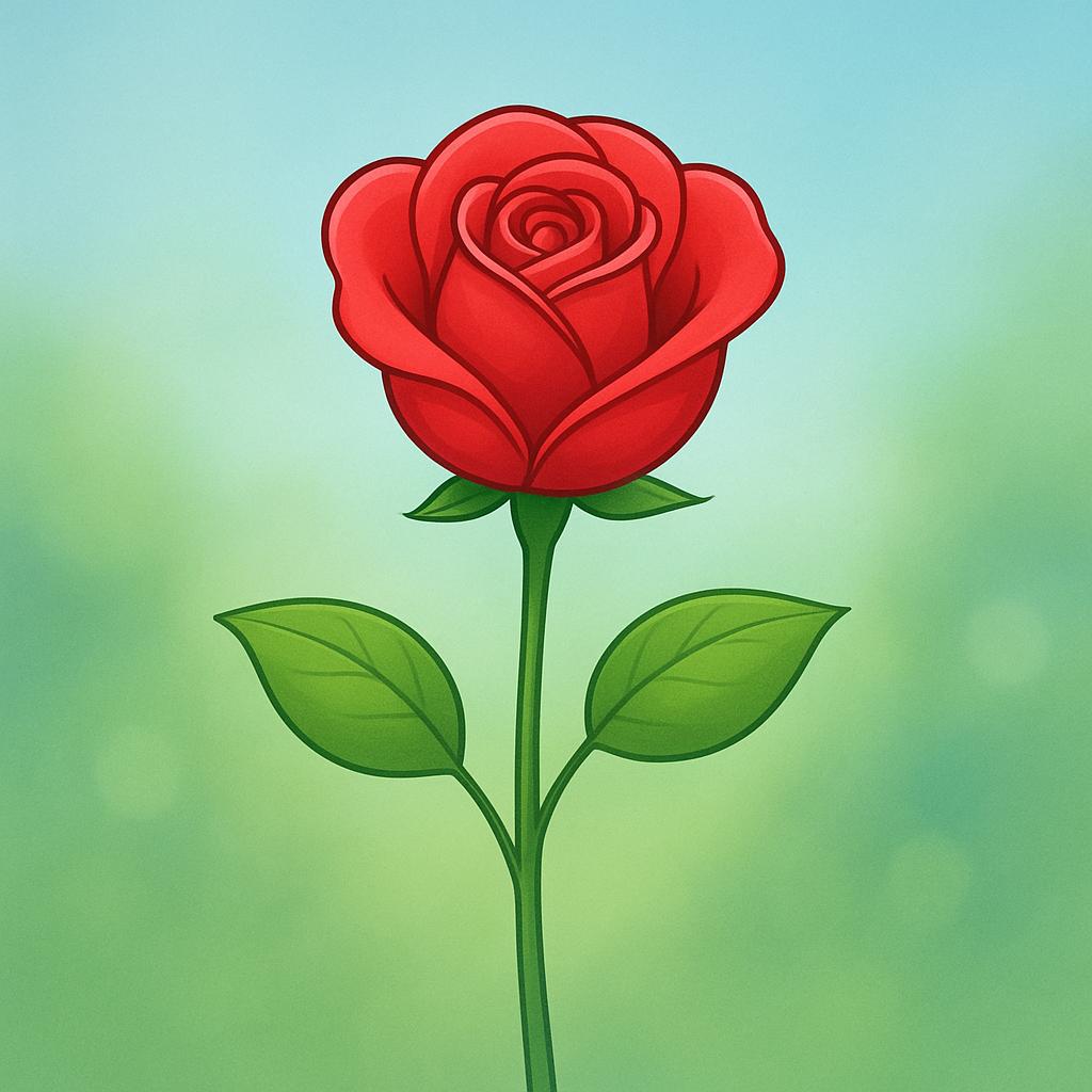 A single, perfectly bloomed, vibrant red rose on a green stem, illustrating the concept of great beauty.