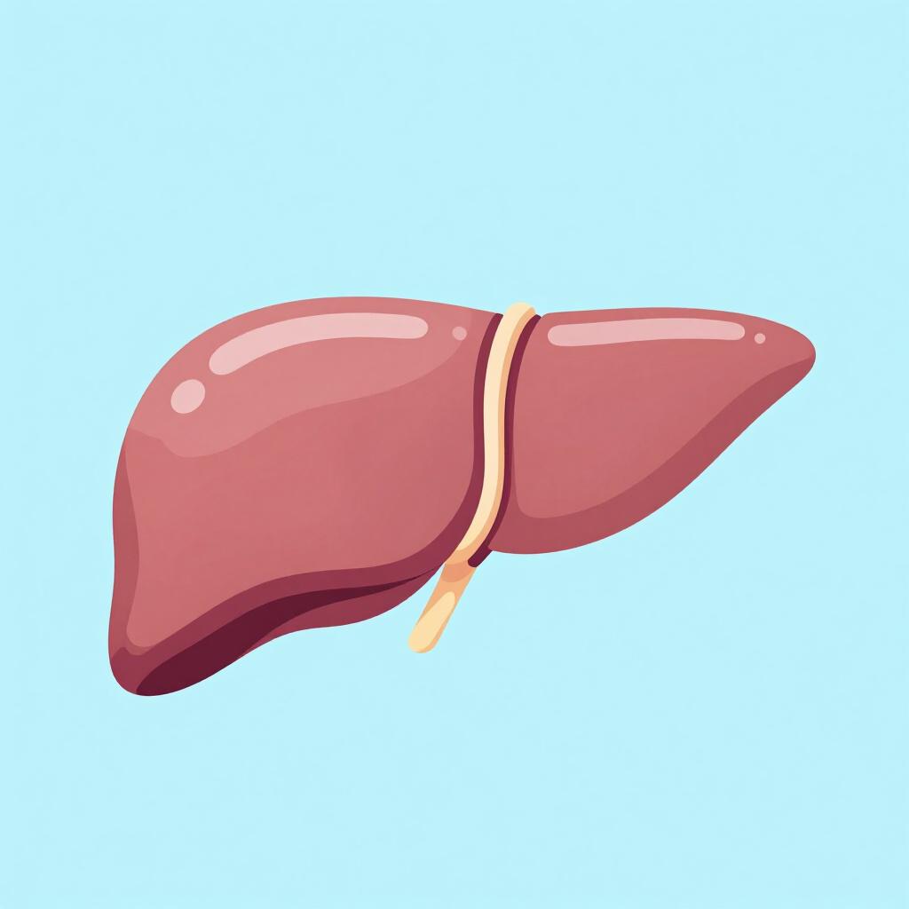 健康な人間の肝臓の、シンプルで清潔なイラスト。