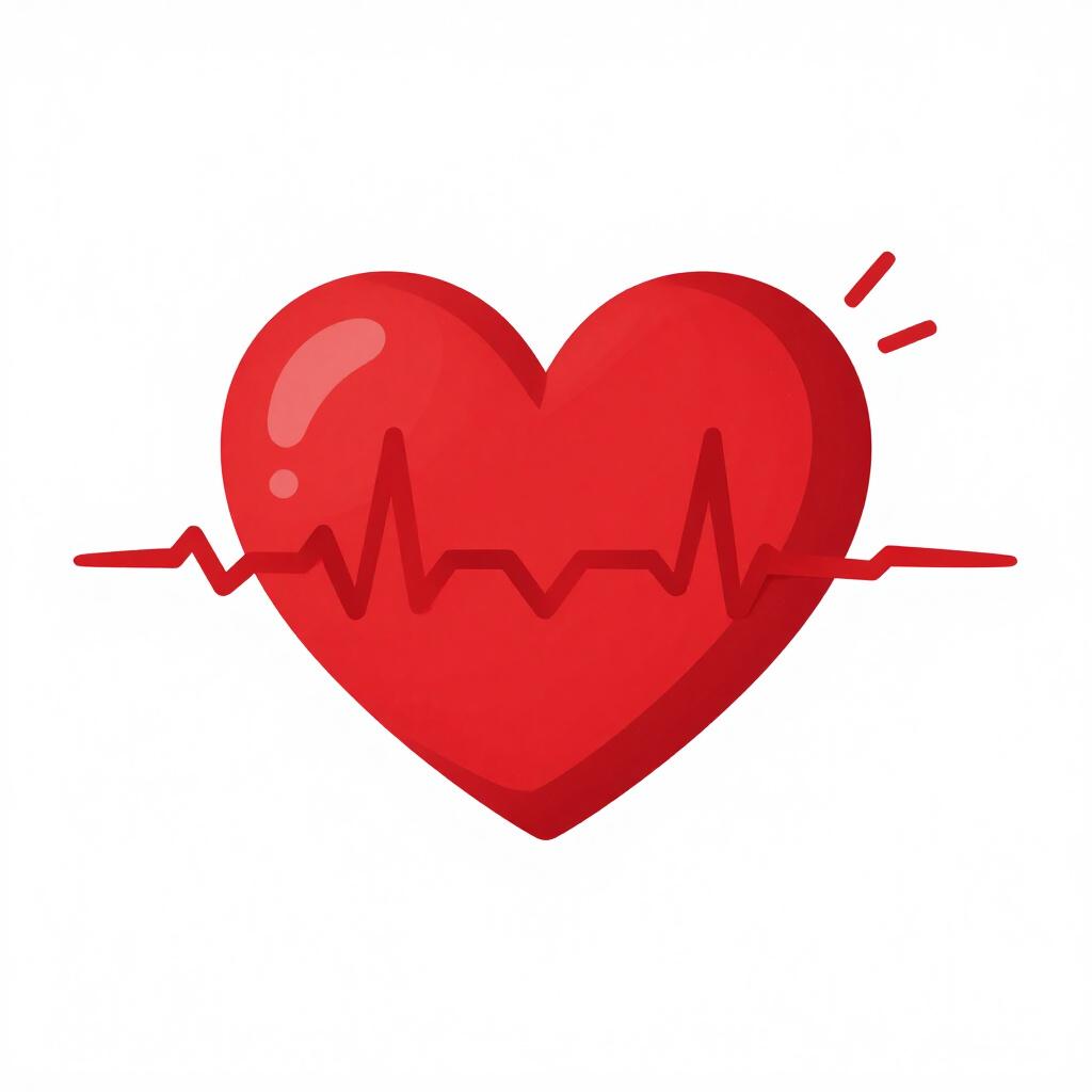A vibrant red anatomical heart shape centered on a soft background.