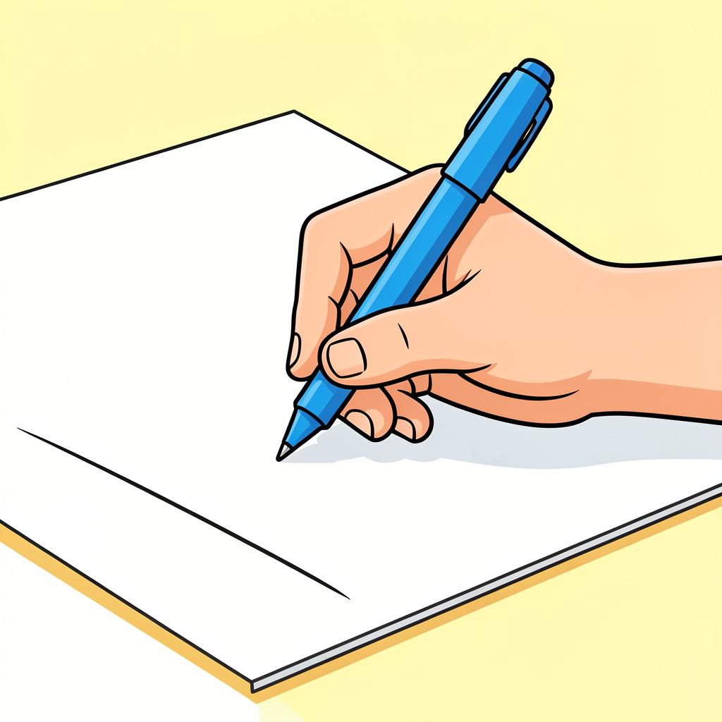 A person's hand holding a pen and writing on a piece of paper.