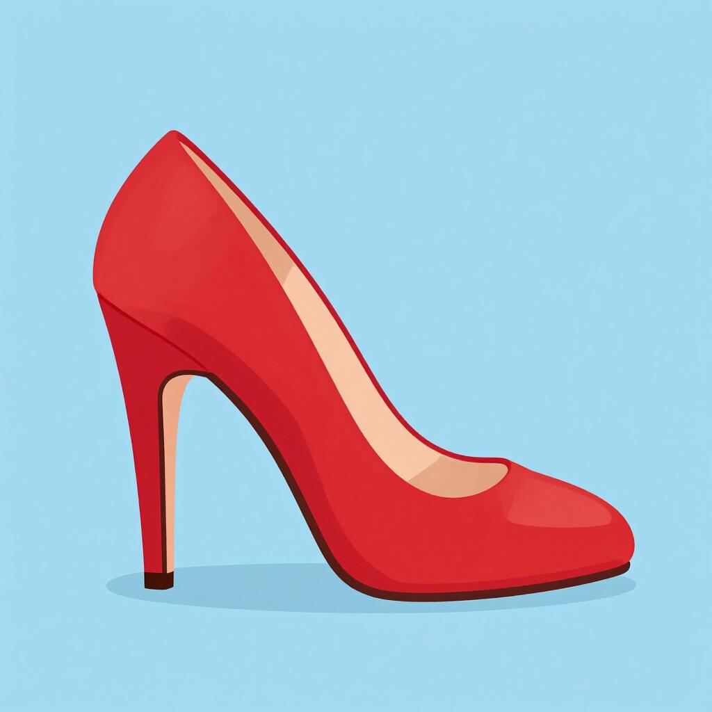 A close-up illustration of the high heel of a woman's dress shoe.