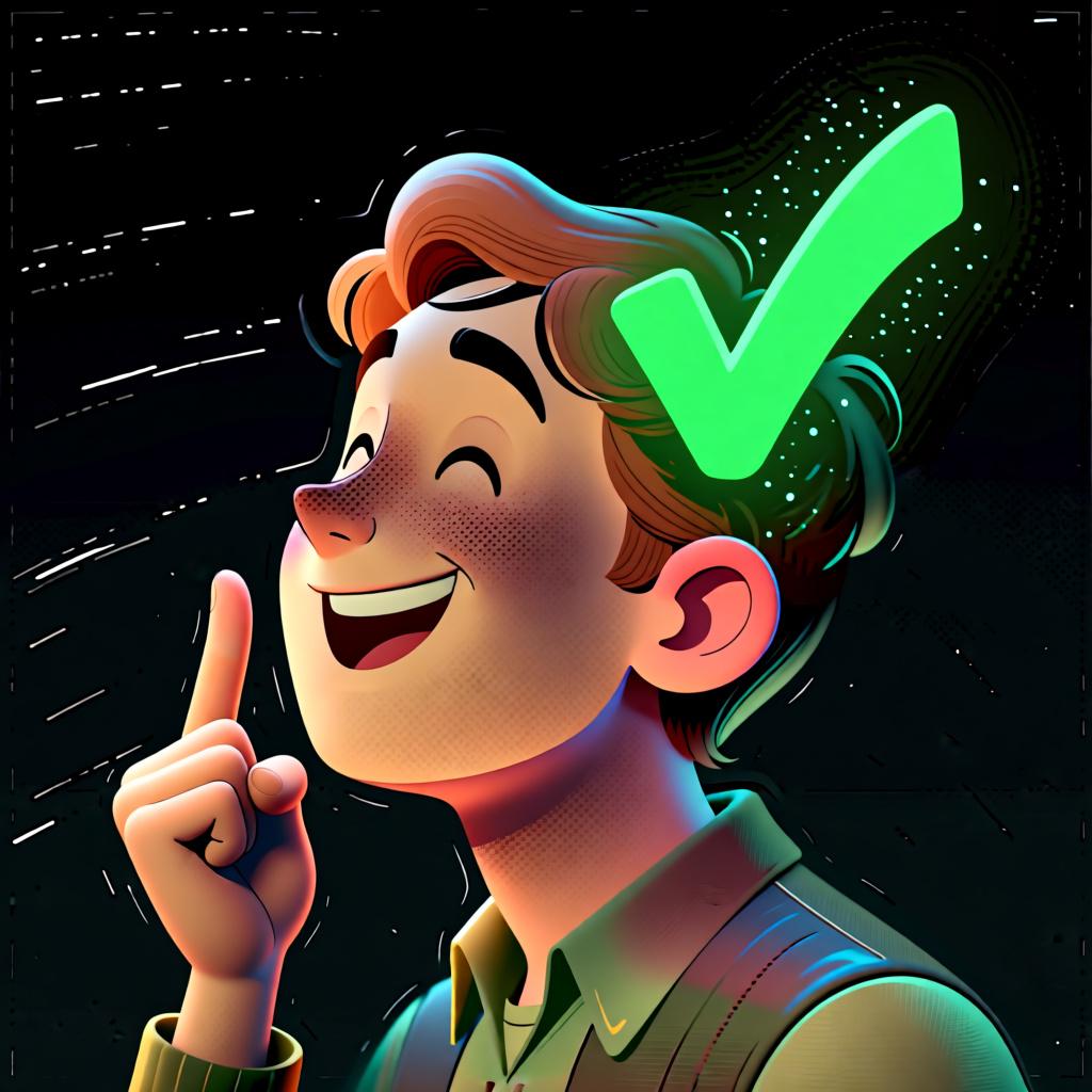A person nodding with a green checkmark next to them, indicating agreement or a positive response.