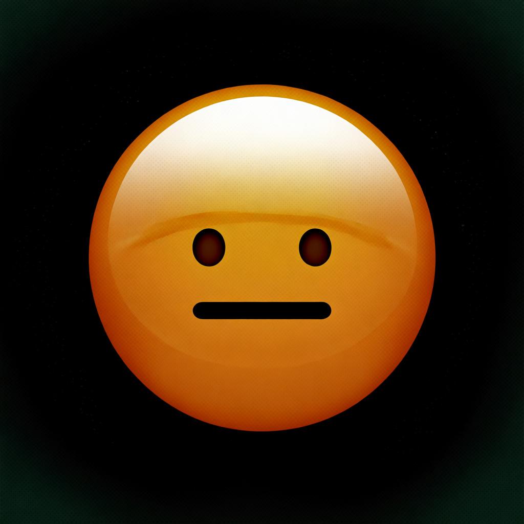 A neutral face with a flat, straight mouth, indicating a 'so-so' or middling feeling, for the expression 'así así'.