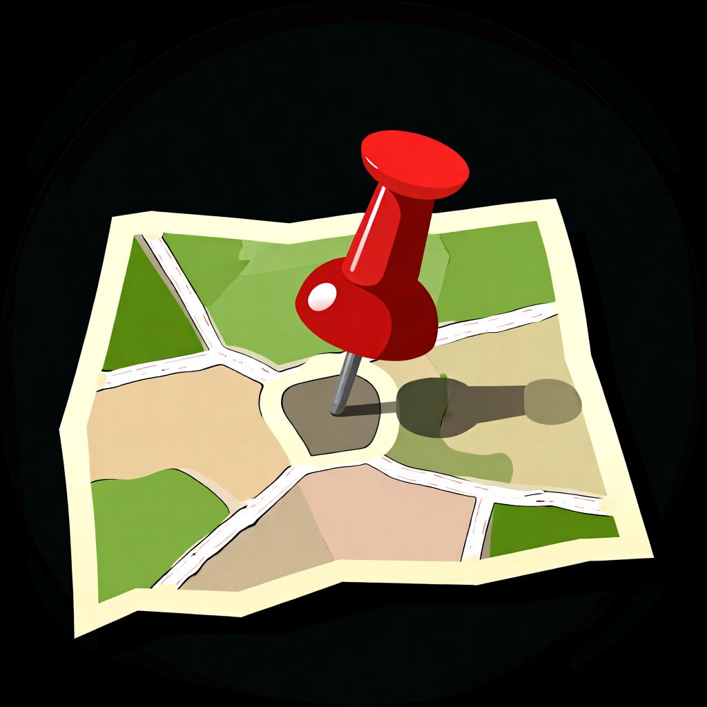 A simple map of a country with a large red pin marking a city, indicating a specific location.