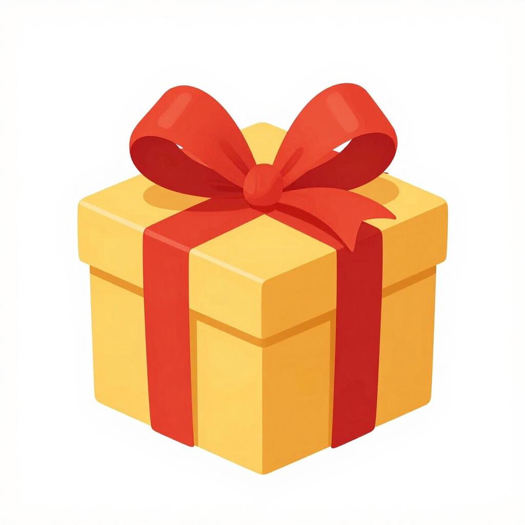 明るいリボンが付いたカラフルなギフトボックスがテーブルの上に置かれている。