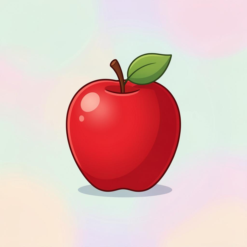 A single, shiny red apple without any spots or blemishes, looking flawless.