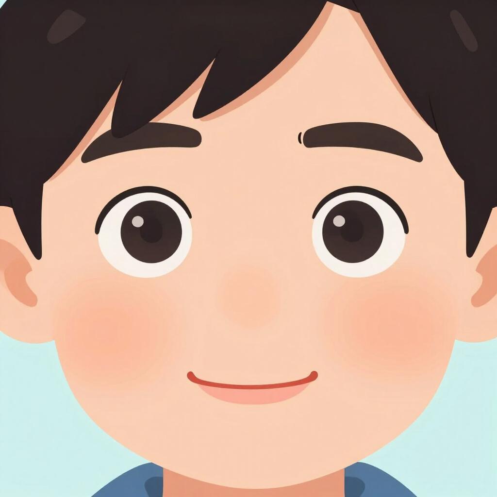 A close-up of a smiling face highlighting clear eyes, a nose, and a mouth.