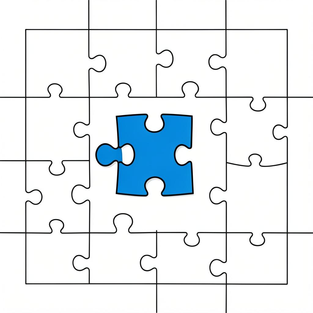 A single puzzle piece being placed into a larger puzzle to complete a picture.