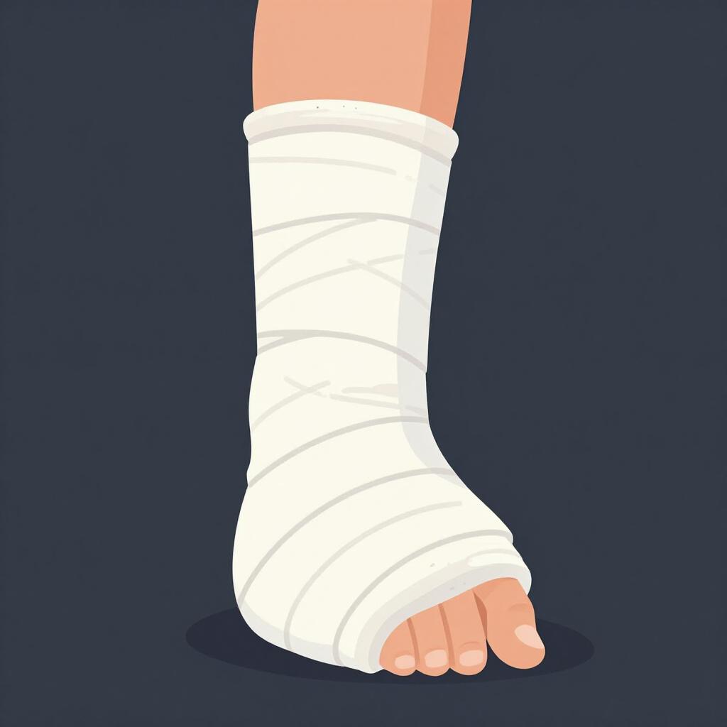 A white medical cast on a person's forearm.