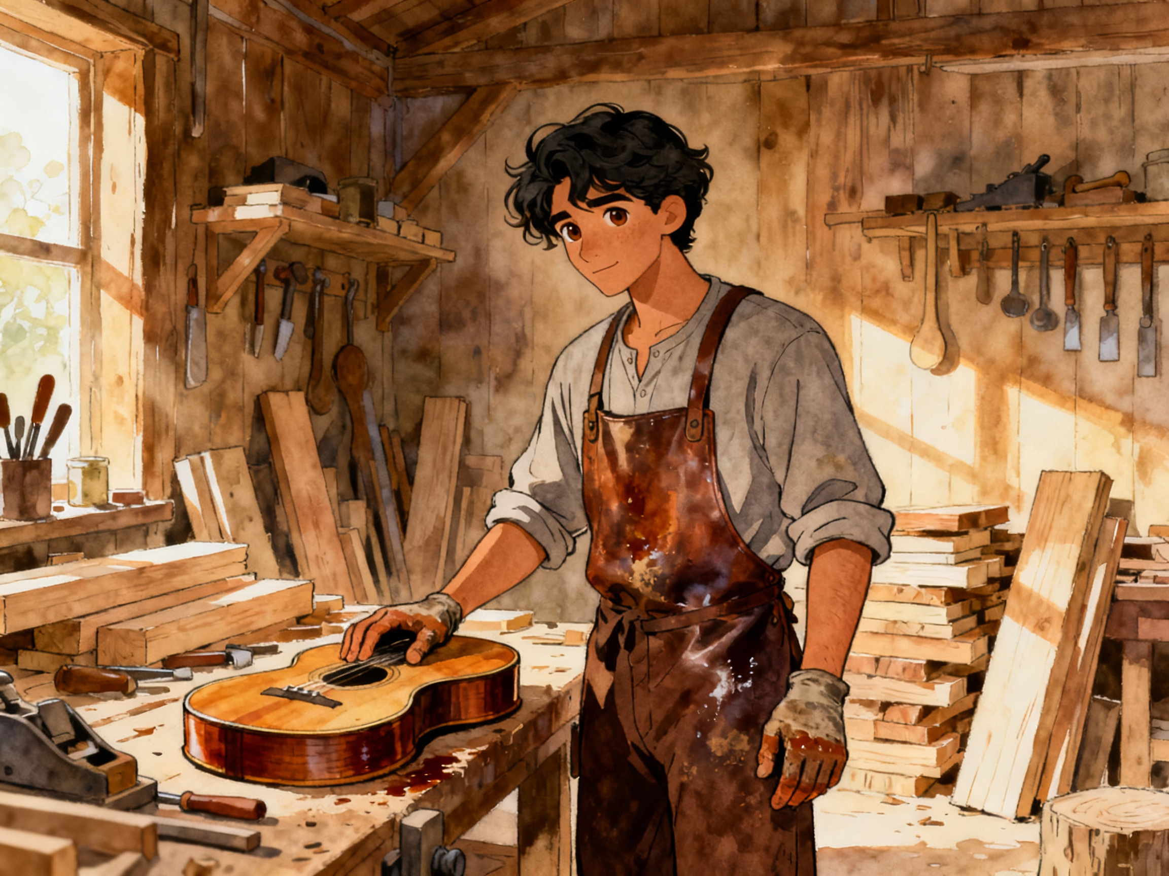Learn Spanish with Stories #115: Un día en la vida de un luthier de Paracho: ¿Cuál es el secreto para hacer una guitarra que cante? [A2] episode artwork