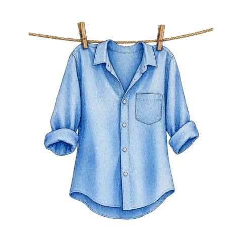 A shirt hanging on a washing line
