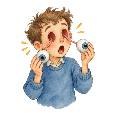 A playful scene linking a pair of eyes with an extravagant price.
