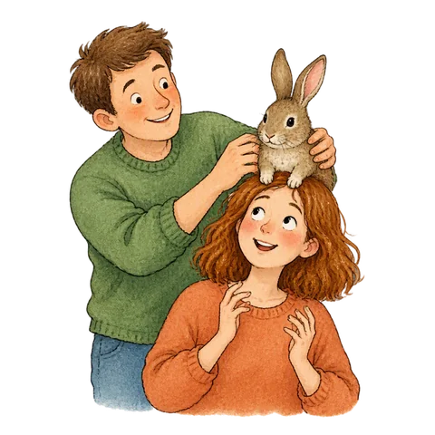 A rabbit in a playful scene about a missed appointment.