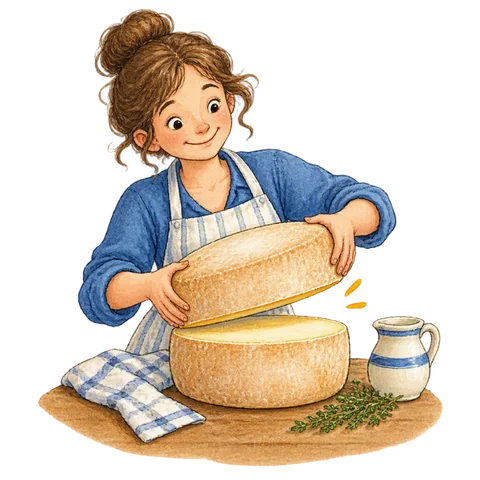 A large cheese representing a small matter made excessive.