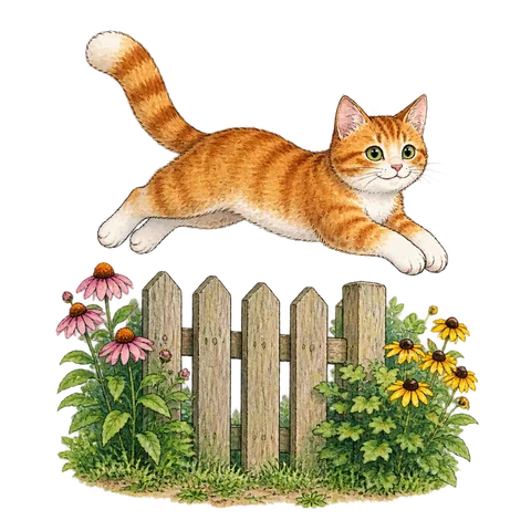 A cat making a short jump.