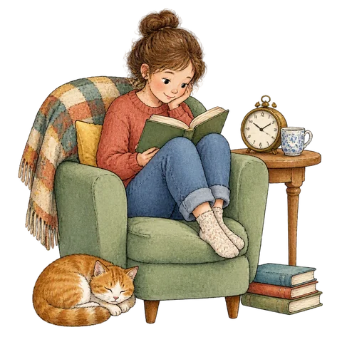 A playful scene about waiting impatiently for the time.