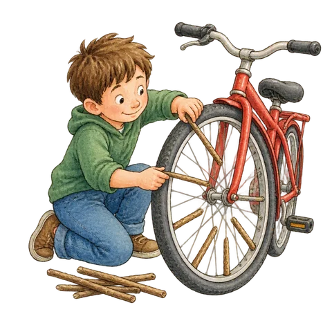 Sticks obstructing wheels.