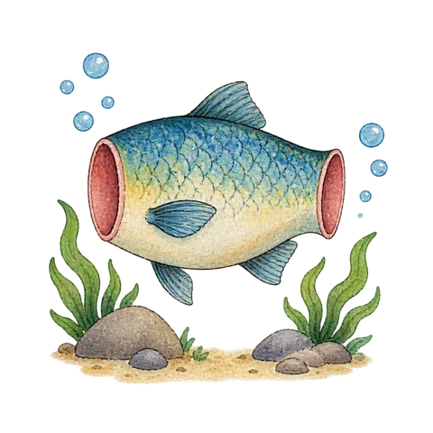 A playful scene without a clear head or tail.