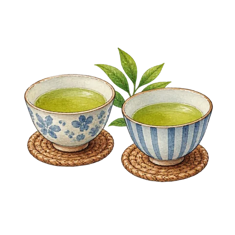 Two tea bowls at a quiet meeting