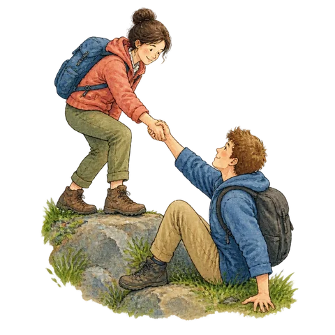 A person offering a helping hand