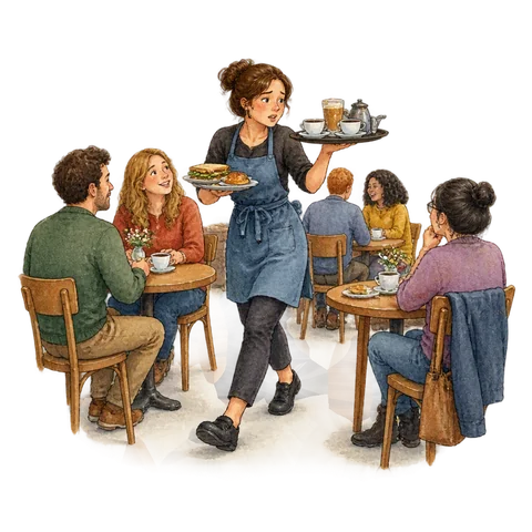 A busy cafe with too few servers