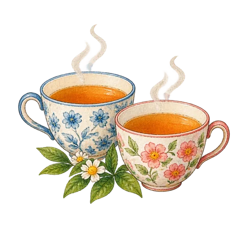 Two cups of tea beside each other