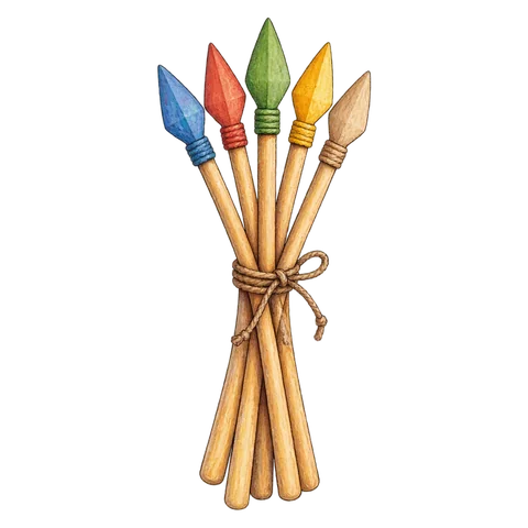A tied bundle of harmless toy pikes