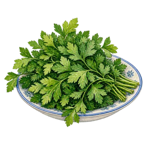 A plate overflowing with parsley