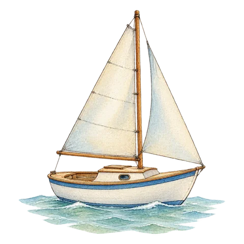 Small gentle waves in a pale spring sea